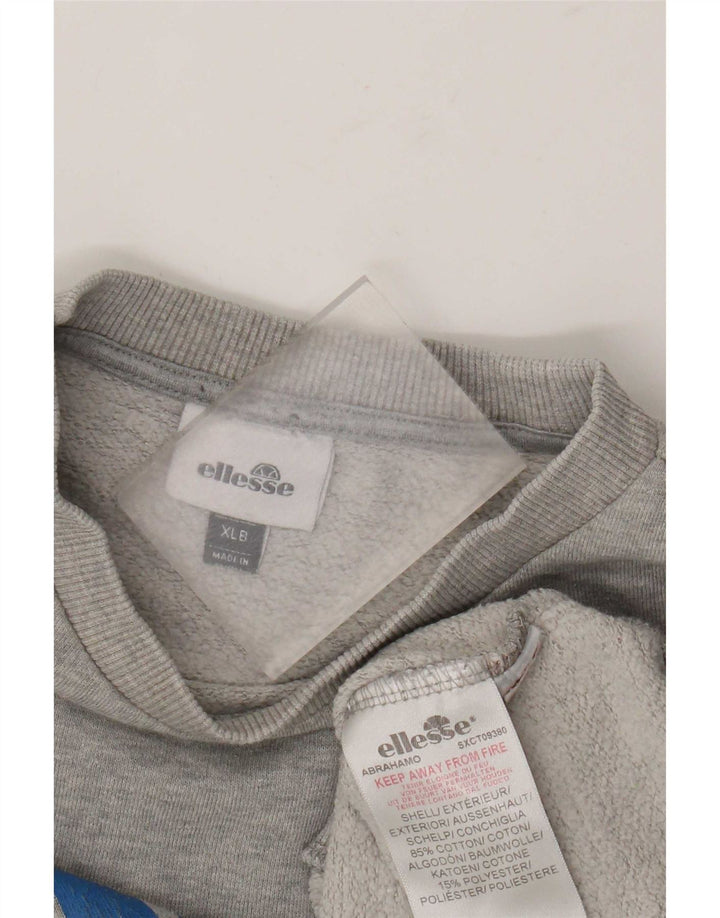 Ellesse Grafik-Sweatshirt für Jungen, 13–14 Jahre, XL, graue Baumwolle