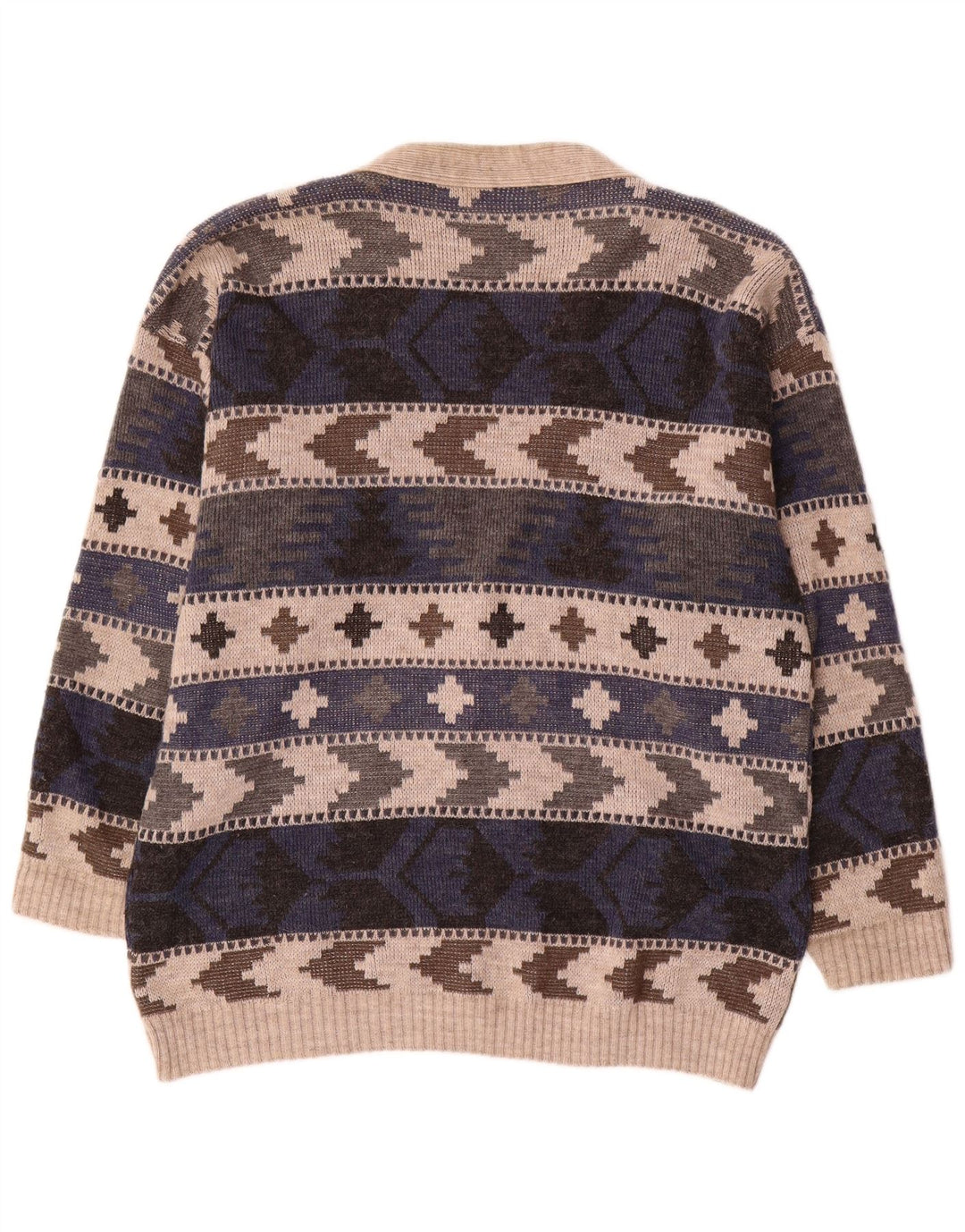 Vintage Herren Cardigan Pullover groß mehrfarbig geometrisch