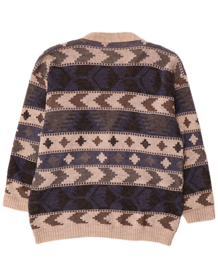 Vintage Herren Cardigan Pullover groß mehrfarbig geometrisch