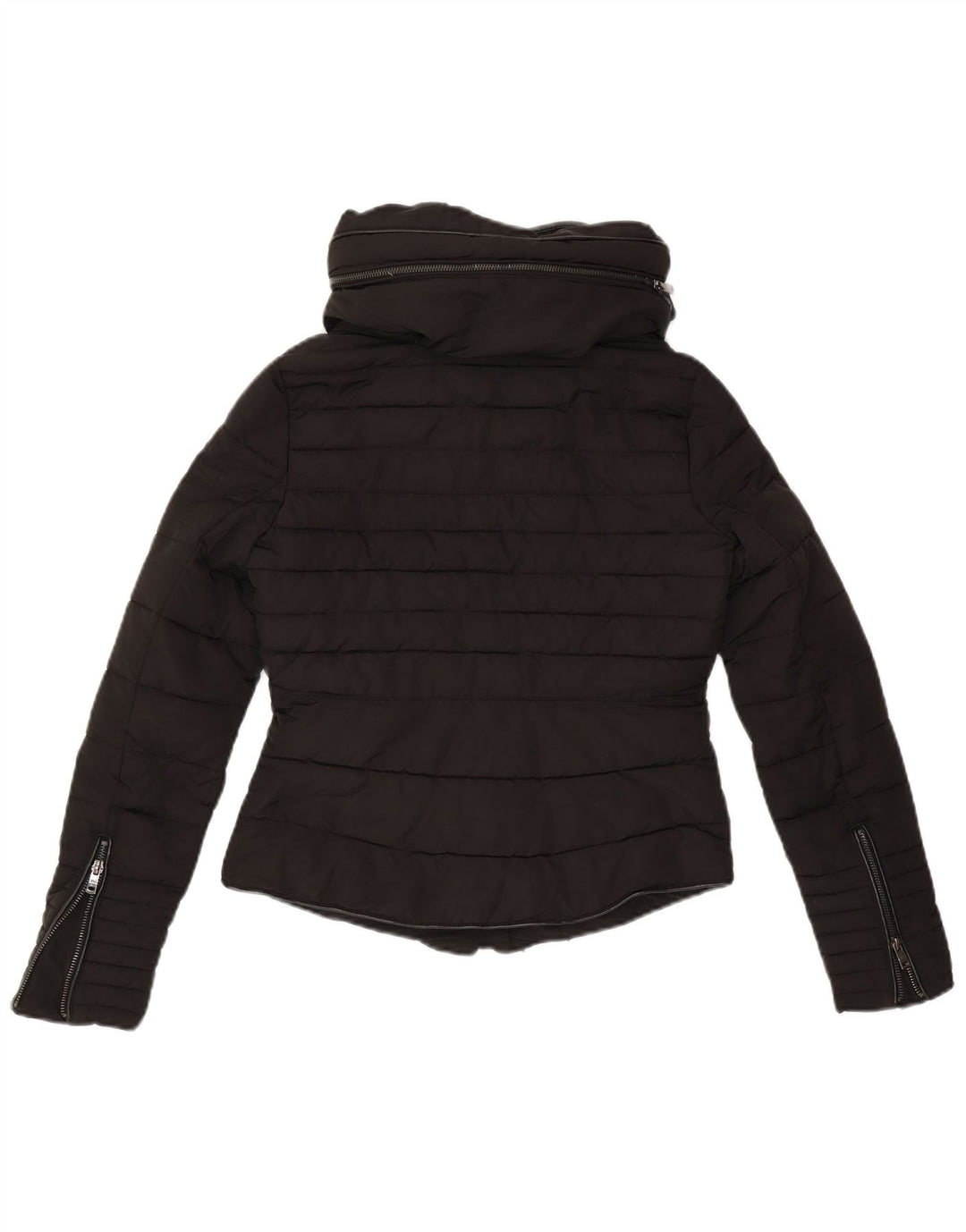 Zara Damen-Jacke mit Kapuze, gepolstert, UK 6, XS, Schwarz, Polyester