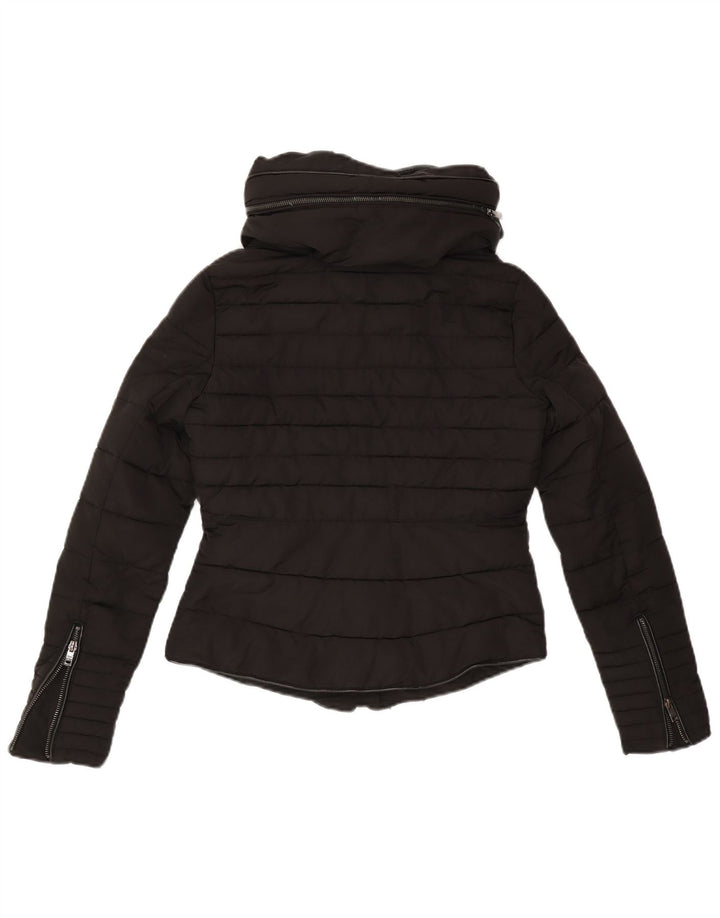 Zara Damen-Jacke mit Kapuze, gepolstert, UK 6, XS, Schwarz, Polyester