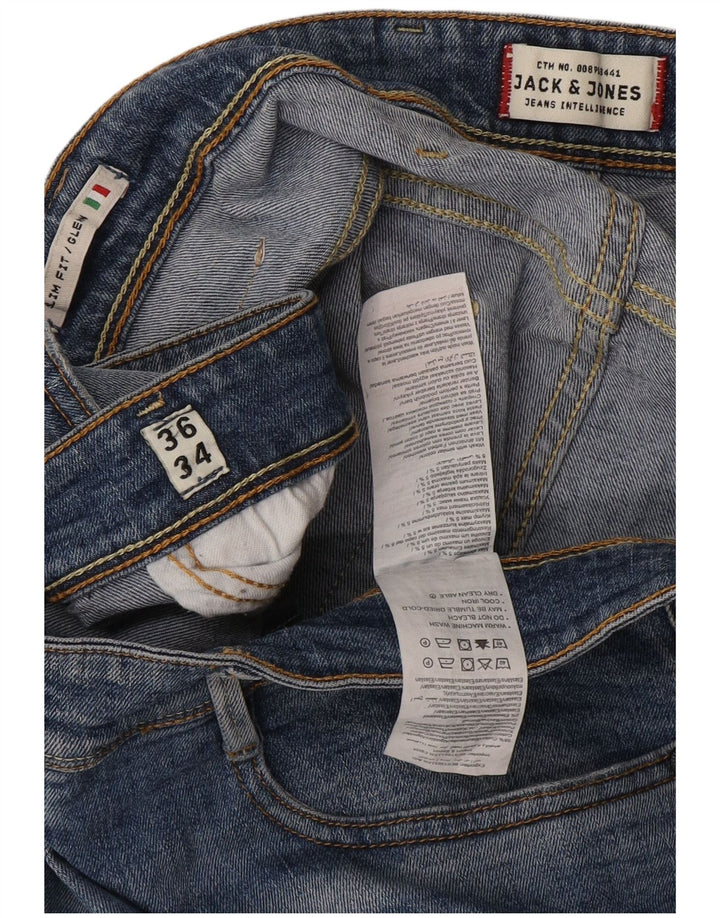 Jack & Jones Herren GLENN Slim Jeans W36 L34 Blaue Baumwolle