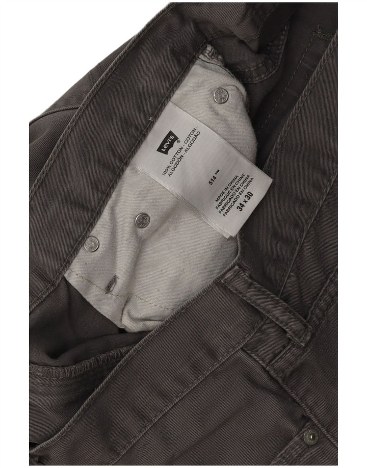 Levi's Herren 514 Straight Jeans W34 L30 Graue Baumwolle