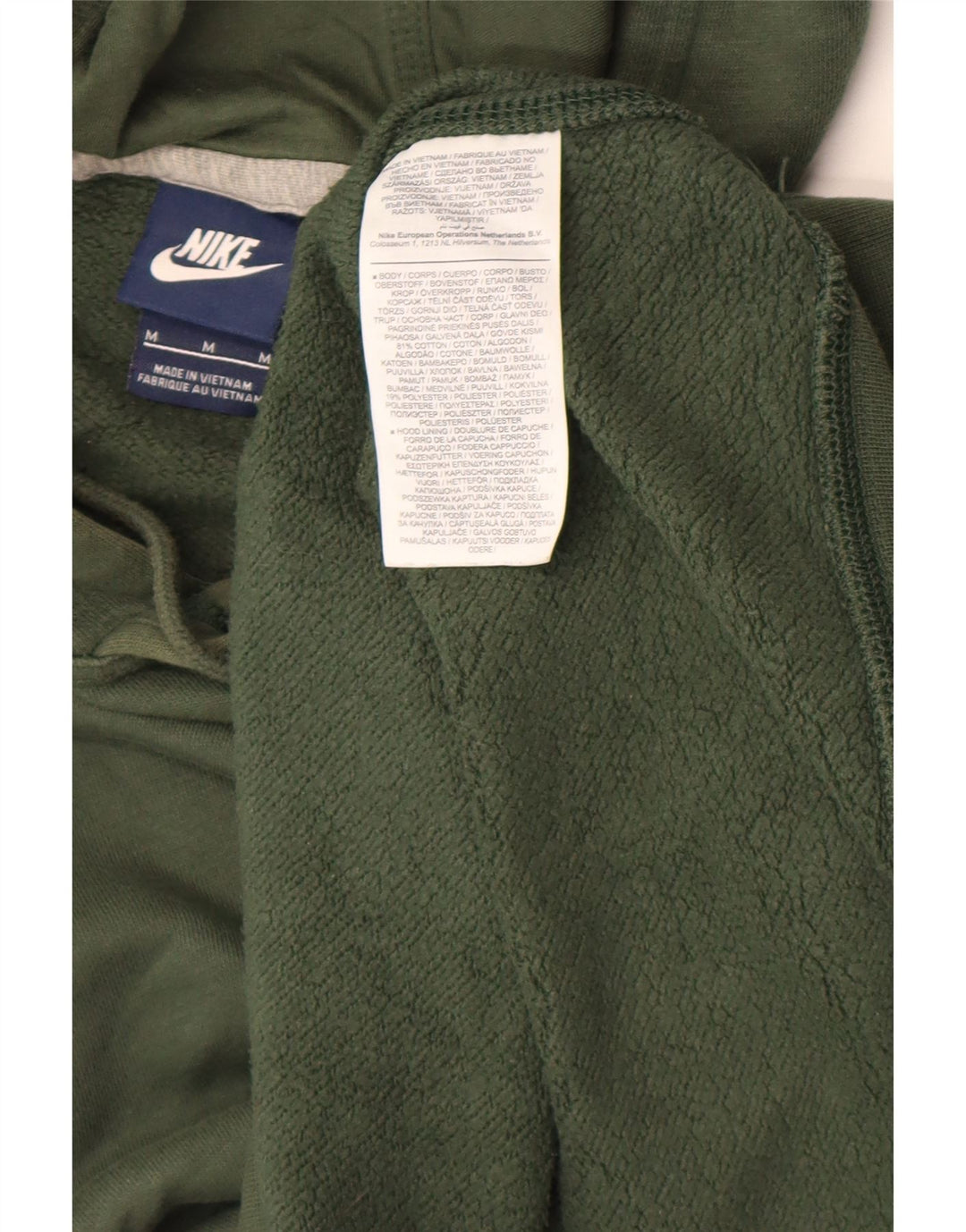 Nike Herren Kapuzenpullover aus mittelgrüner Baumwolle