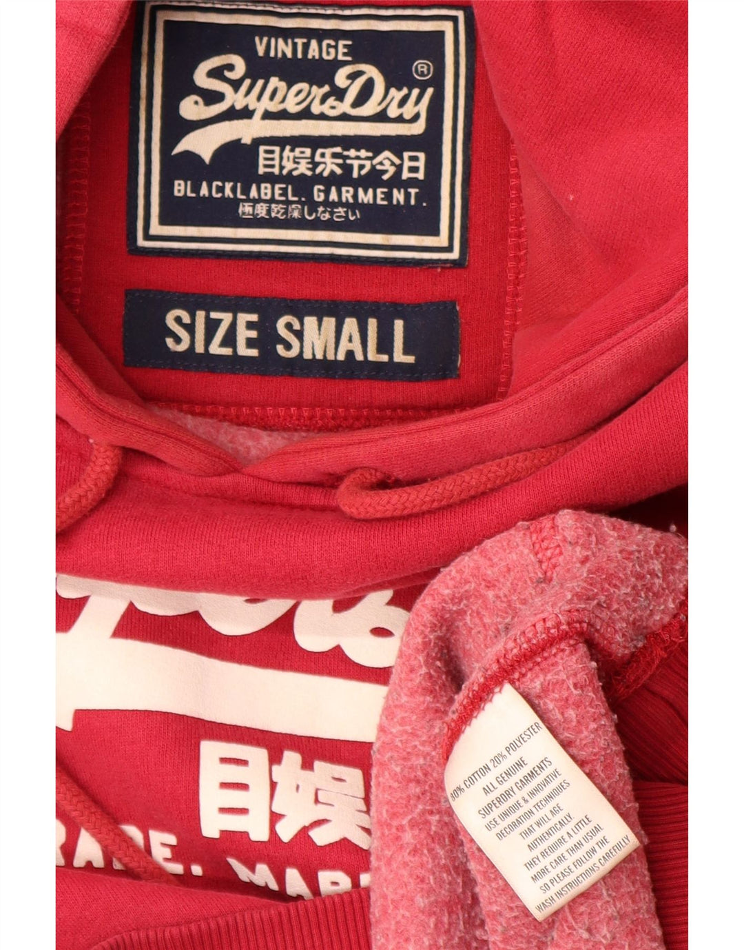 Superdry Herren-Kapuzenpullover mit Grafik, Größe S, Rot, Baumwolle
