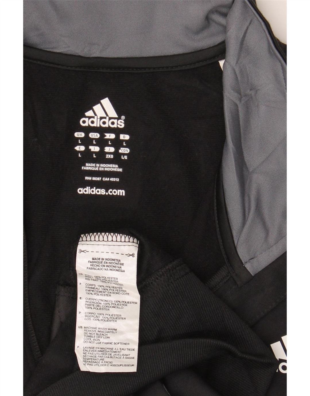 Adidas Herren-Trainingsanzug-Top-Jacke, großes schwarzes Farbblock-Polyester