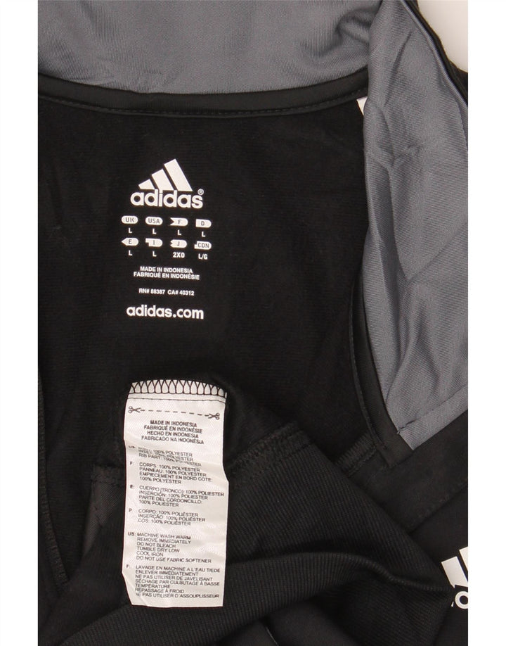 Adidas Herren-Trainingsanzug-Top-Jacke, großes schwarzes Farbblock-Polyester