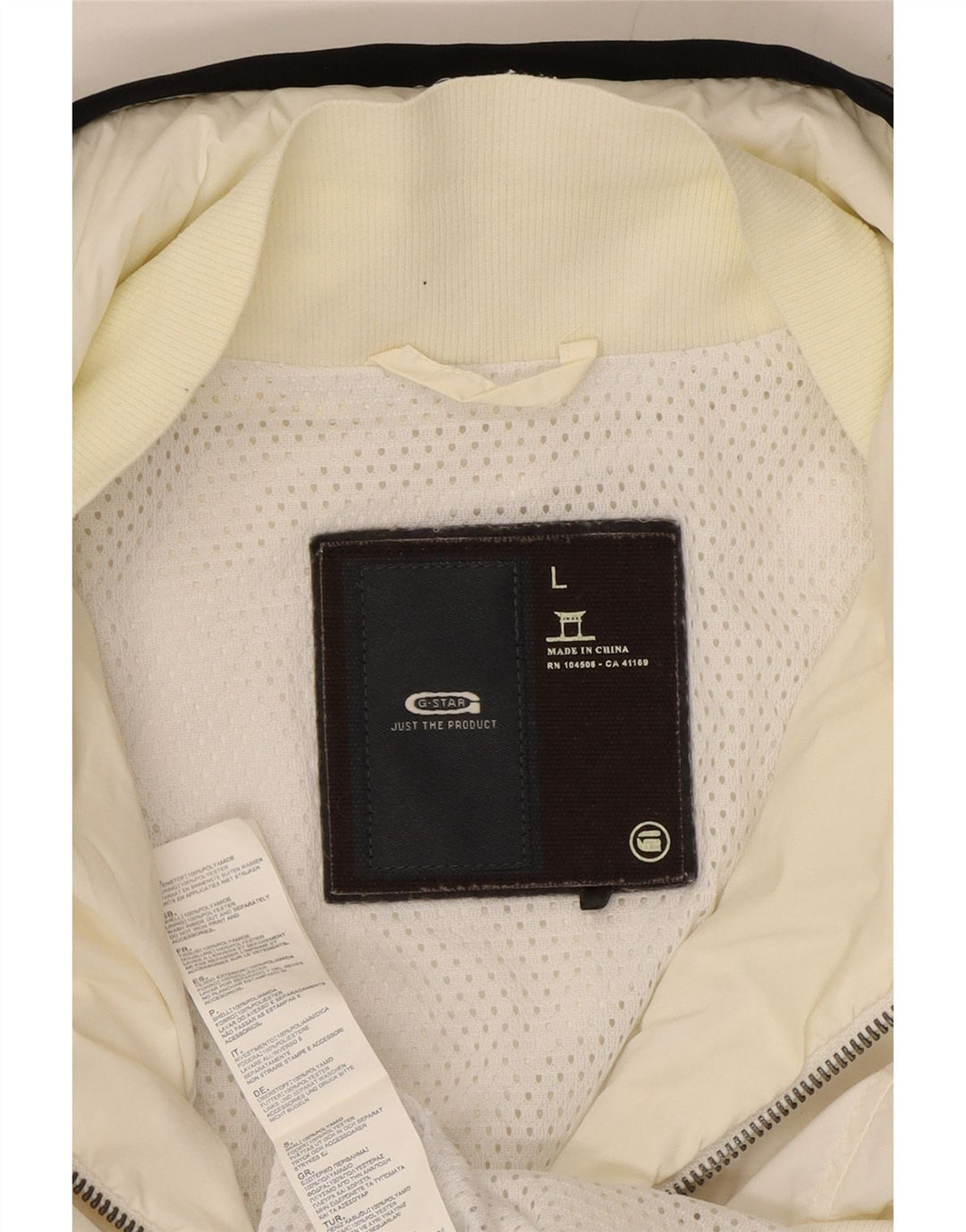 G-STAR Damen-Regenjacke mit Kapuze, UK 14, Größe L, Weiß, Polyamid