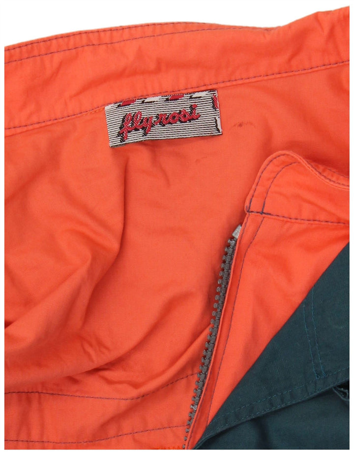 VINTAGE Damen Bomberjacke UK 18 XL Grüner Farbblock