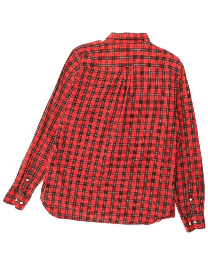 Superdry Herren-Flanellhemd, groß, rot kariert, Baumwolle