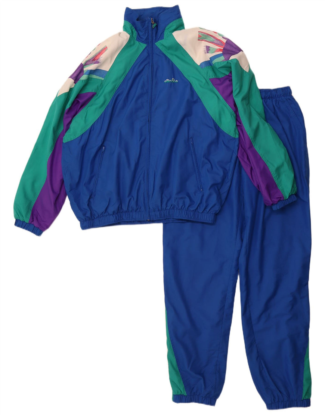 Ellesse Herren-Trainingsanzug mit lockerer Passform, IT 48, mittelblau, Farbblock