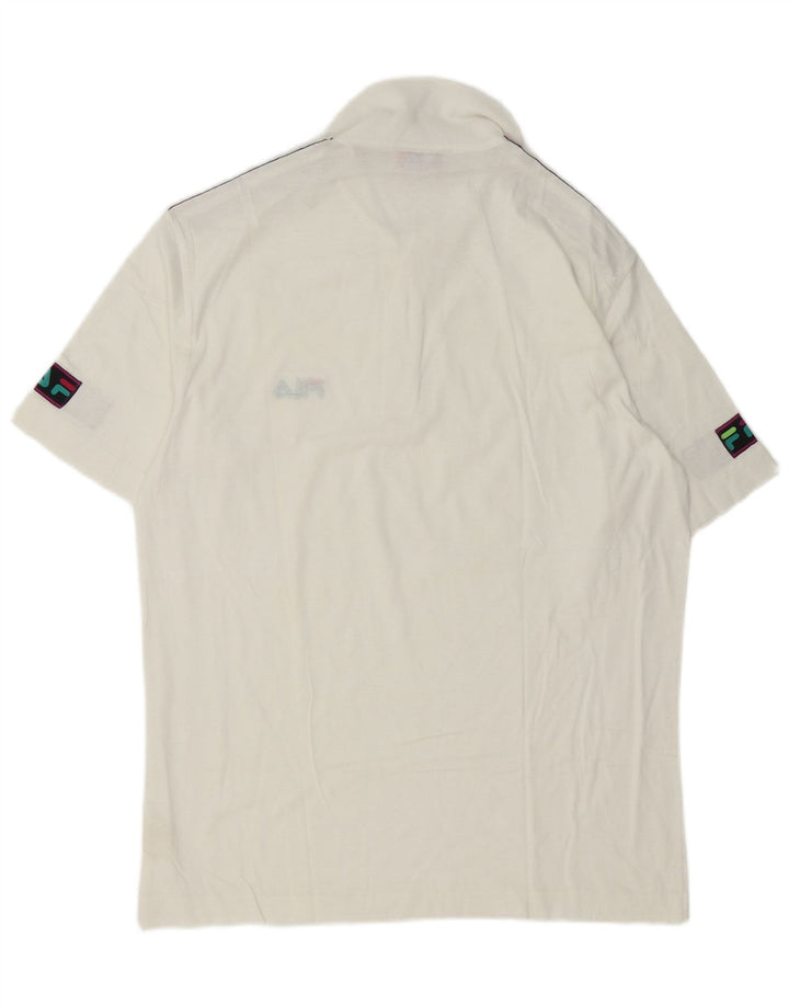 Fila Herren-Poloshirt mit Grafik, IT 50, mittelweiß, Colourblock-Baumwolle