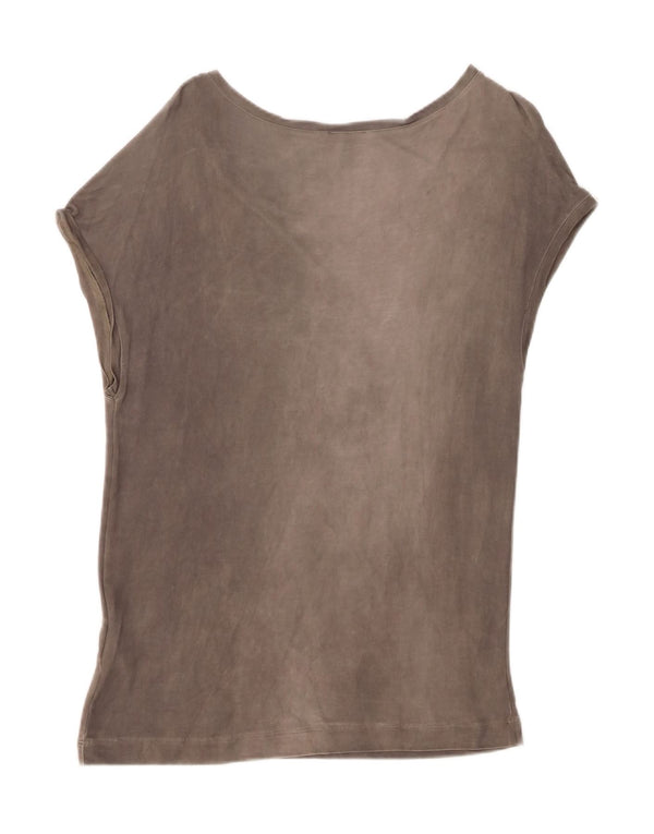 Marella Damen T-Shirt Top UK 14 Mittelgraue Viskose