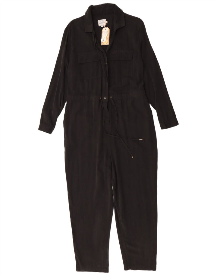 Fat Face Womens Jumpsuit UK 16 Large Schwarz Lyocell