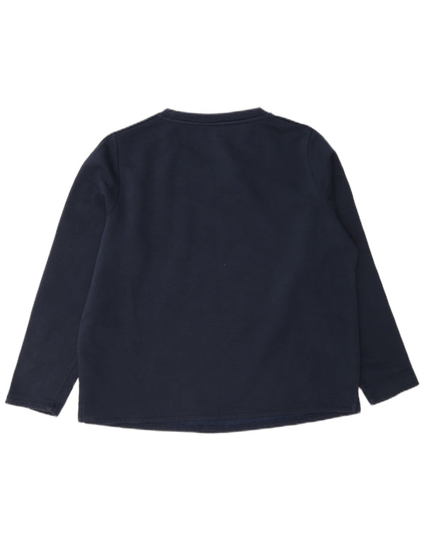 Marks & Spencer Damen-Sweatshirt-Pullover UK 12 Mittelmarineblaue Baumwolle
