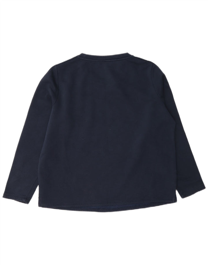 Marks & Spencer Damen-Sweatshirt-Pullover UK 12 Mittelmarineblaue Baumwolle