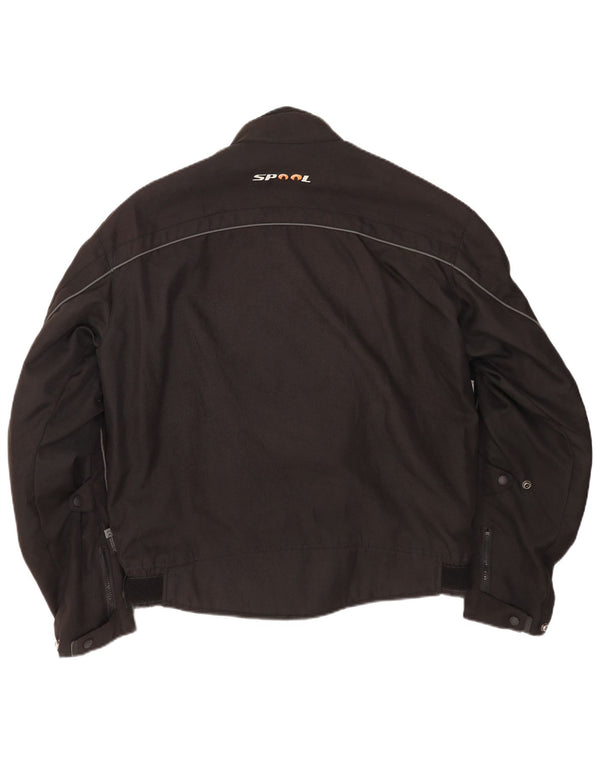 Spool Herren Racer Jacke UK 42 XL Schwarz Polyester