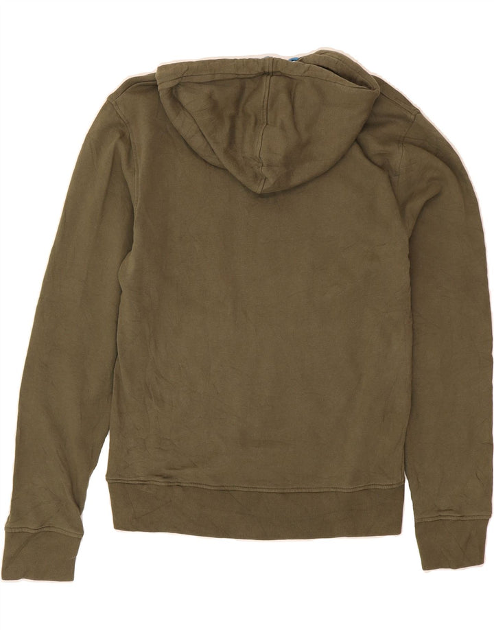 JACK & JONES Mens Graphic Hoodie Jumper Medium Khaki Cotton Vintage Jack & Jones and Second-Hand Jack & Jones from Messina Hembry 