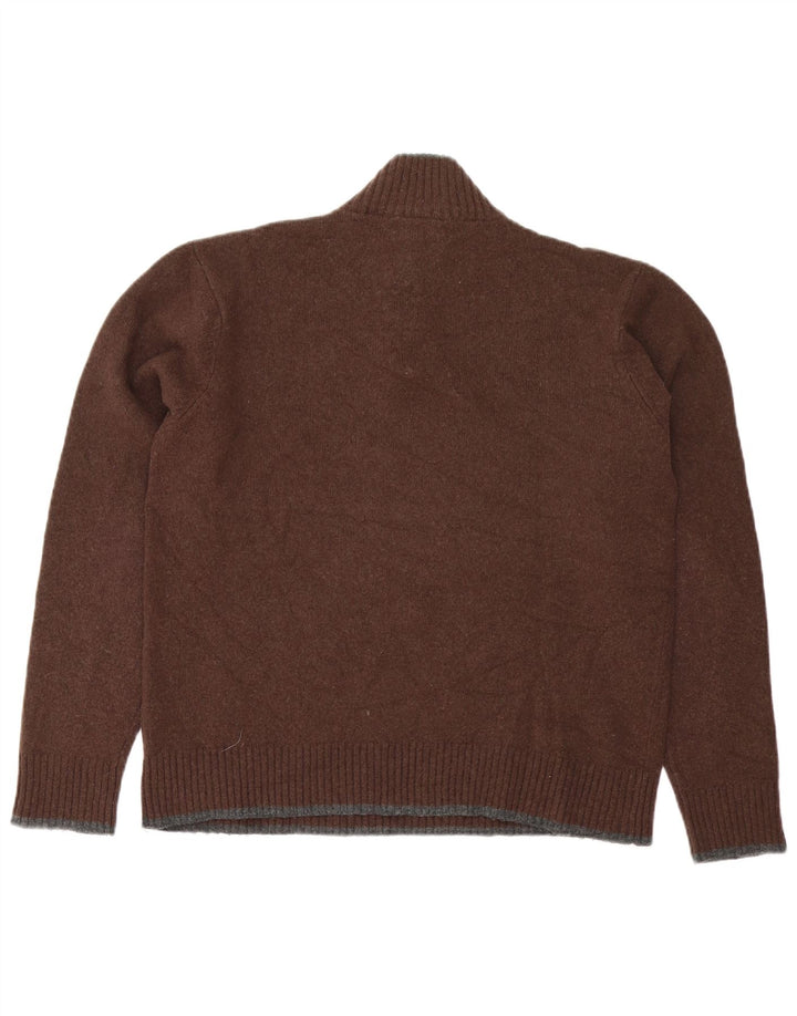 Fila Herren-Pullover mit Reißverschluss am Hals, große braune Lammwolle