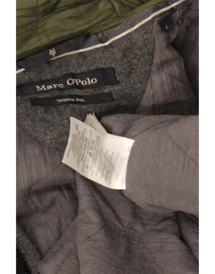 Marc O'Polo Herren-Jacke mit Kapuze, gepolstert, UK 40, große graue Wolle
