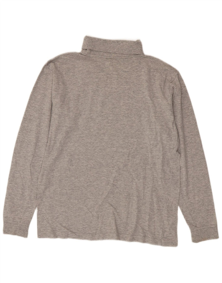 Wrangler Herren-Top mit Rollkragen, langärmelig, mittelgraue Baumwolle