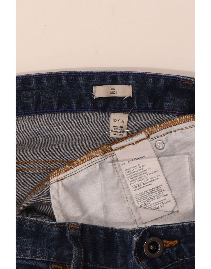 Calvin Klein Damen Mince Slim Jeans W32 L30 Blaue Baumwolle