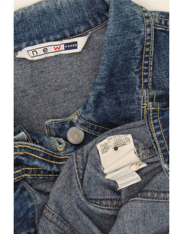 New Penny Damen Crop Denim Jacke UK 12 Mittelblaue Baumwolle