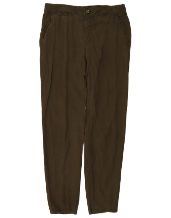 Zara Damen Tapered Chino-Hose EU 36 XS W26 L28 Grünes Lyocell