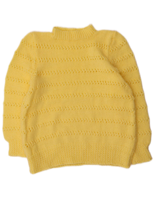 Vintage Damen Rollkragenpullover Pullover UK 14 Groß Gelb