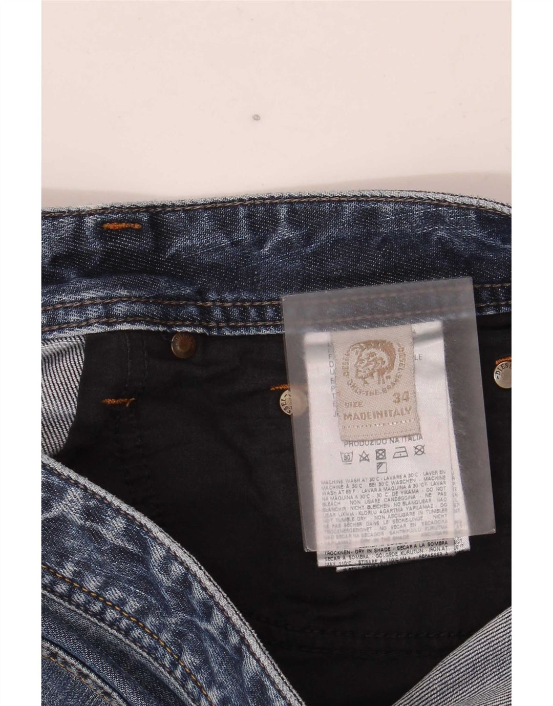 Diesel Herren-Jeansshorts W34, große blaue Baumwolle