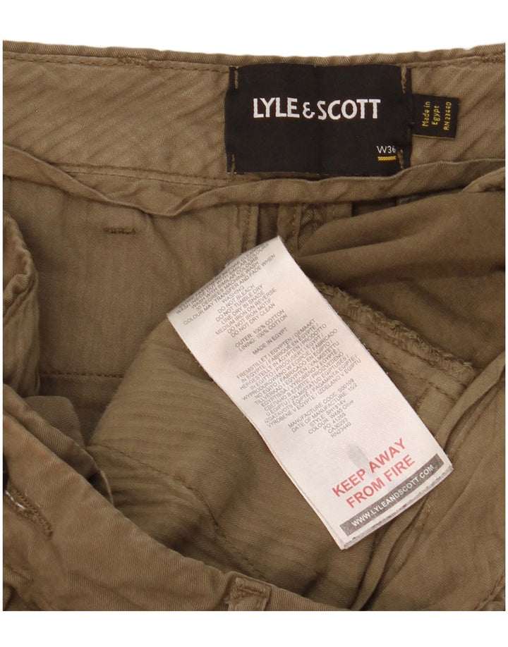 Lyle & Scott Herren Chinoshorts W36 Large Khaki Baumwolle