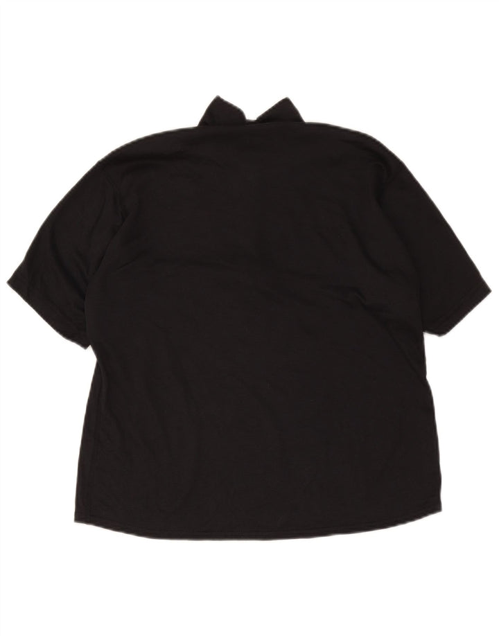 Patagonia Womens Zip Neck T-Shirt Top UK 14 Mittelschwarzes Polyester