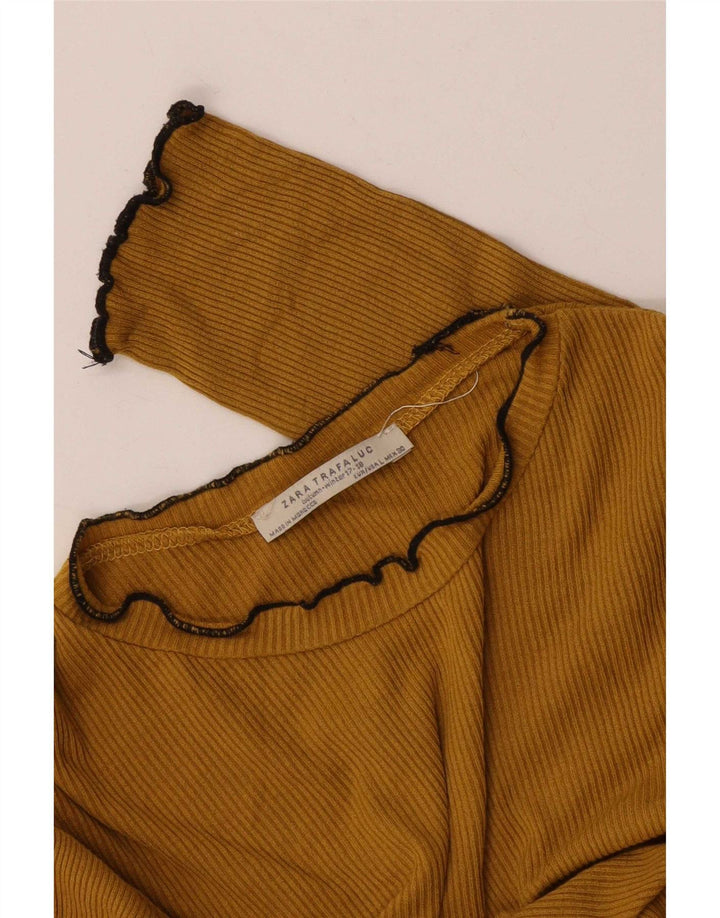 Zara Damen Trafaluc Top Langarm UK 14 Mittelgelb