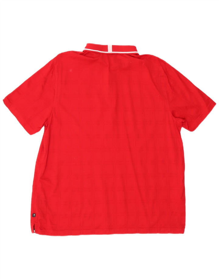 Ted Baker Herren-Poloshirt, Größe 5, XL, rote Baumwolle