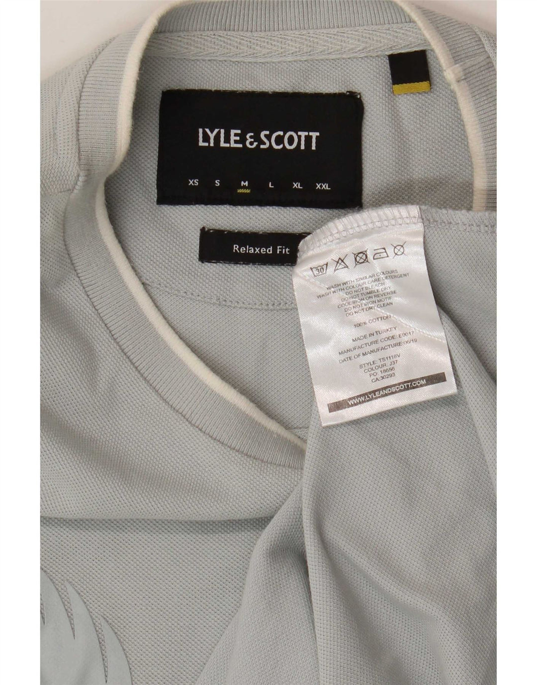 Lyle & Scott Herren Relaxed Fit Graphic T-Shirt Top aus mittelblauer Baumwolle