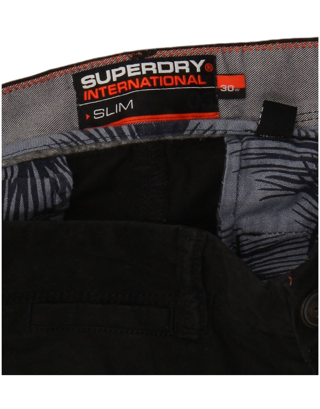 Superdry Slim Chino-Shorts für Herren, W30, mittelschwarz, Baumwolle