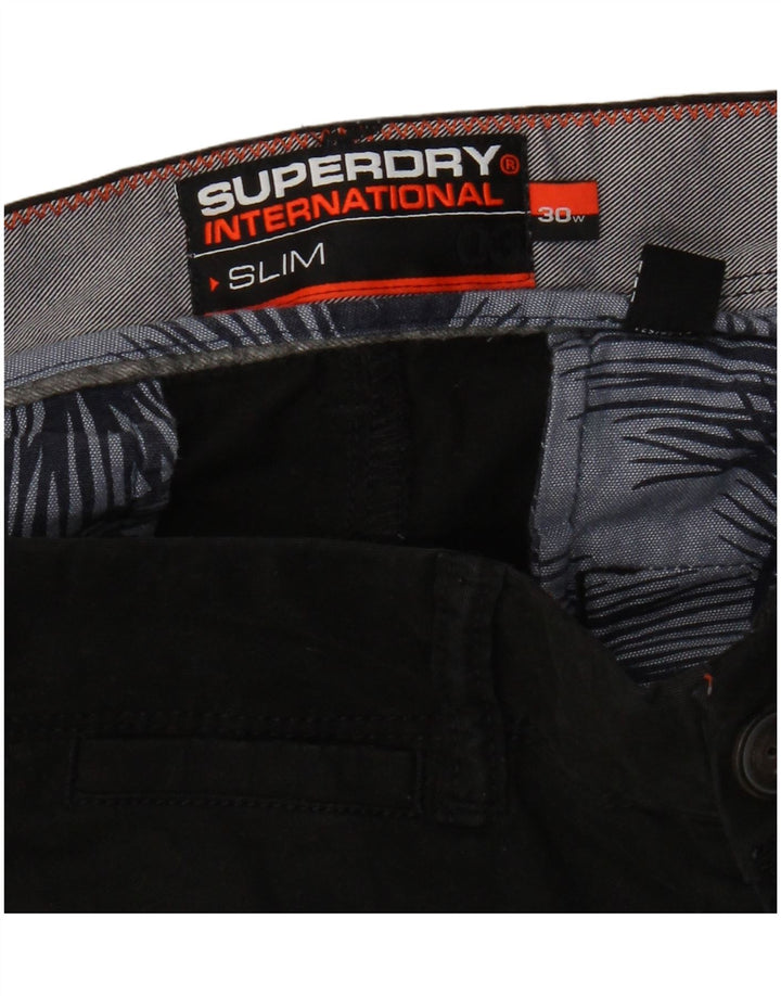 Superdry Slim Chino-Shorts für Herren, W30, mittelschwarz, Baumwolle