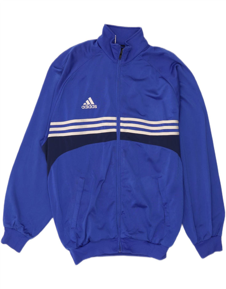 Adidas Herren-Trainingsanzugoberteil, UK-Größe 42/44, großes blaues Colourblock-Polyester