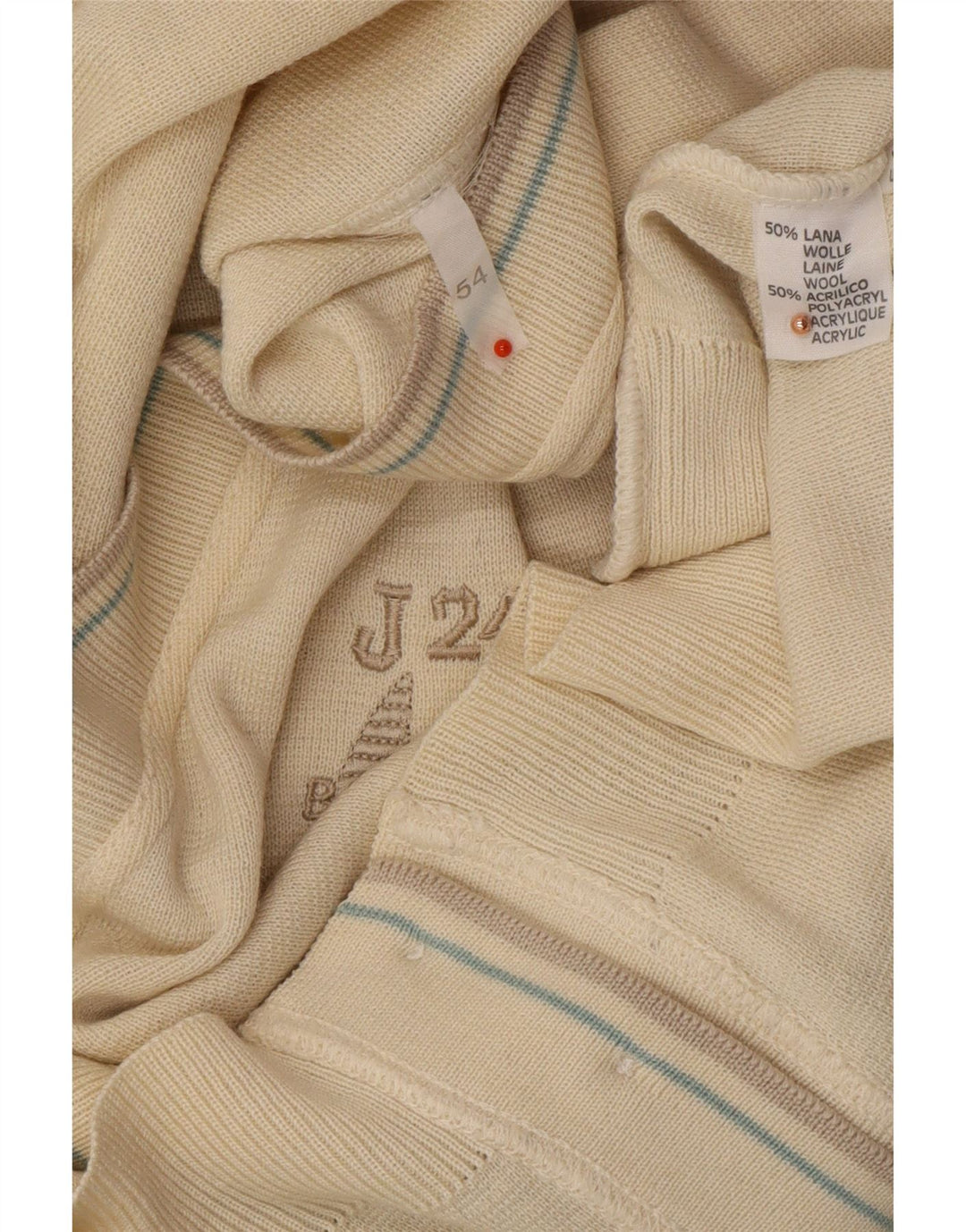 VINTAGE Mens Cardigan Sweater IT 54 XL Beige Wool