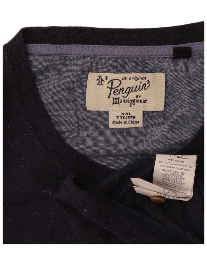 Penguin Herren T-Shirt Top 2XL Marineblau Baumwolle