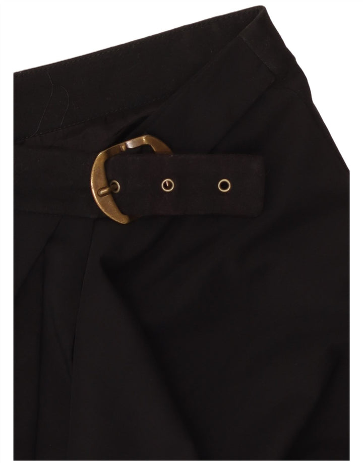 ANGELA MELE Damen Wickelrock IT 44 Medium W30 Schwarze Wolle