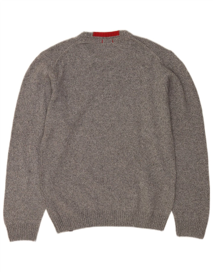 Slam Herren-Pullover mit Rundhalsausschnitt, 2XL, grau gefleckte Wolle