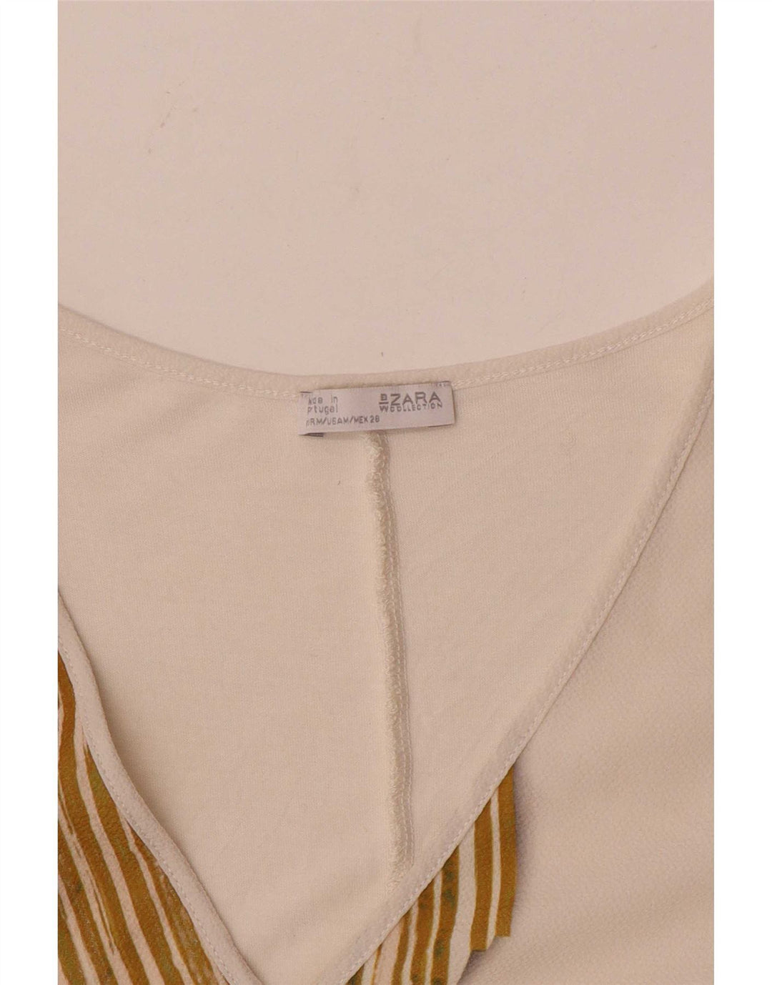 Ärmelloses Blusenoberteil für Damen von Zara, UK-Größe 44, Mittelweiß, Farbblock
