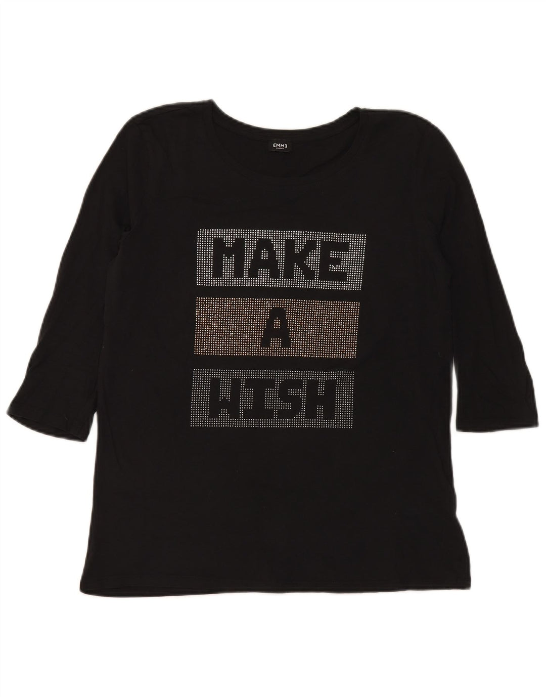 Marella Damen EMME Graphic Top 3/4 Ärmel UK 12 Medium Schwarz