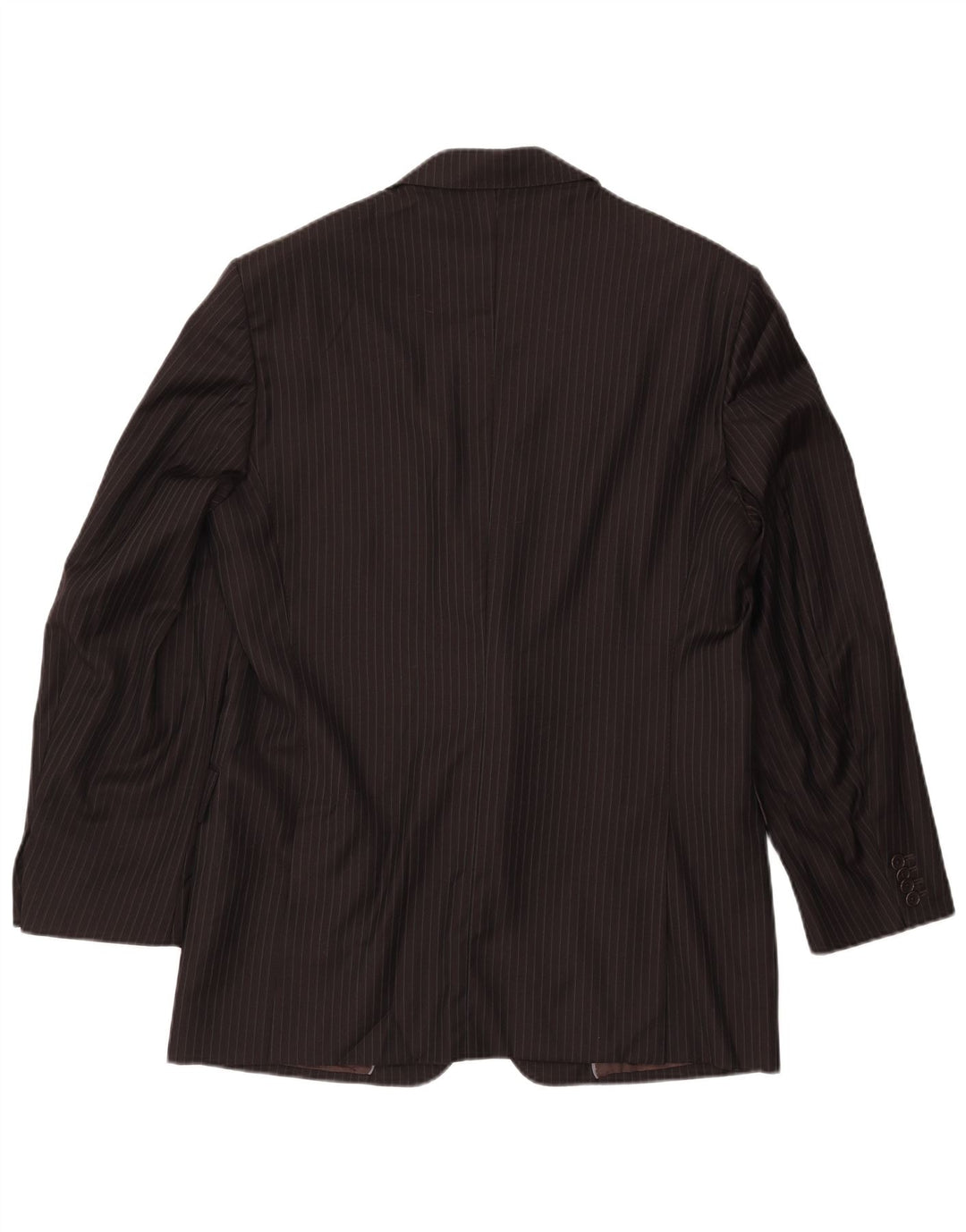 MASSIMO DUTTI Herren-Blazerjacke mit 2 Knöpfen, EU 54, XL, braune Nadelstreifenwolle