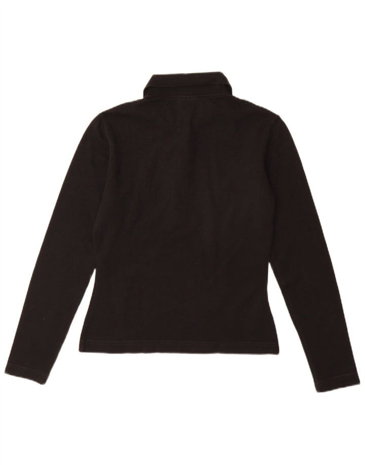 Lacoste Damen Langarm-Poloshirt, Größe 40, mittelschwarz, Baumwolle