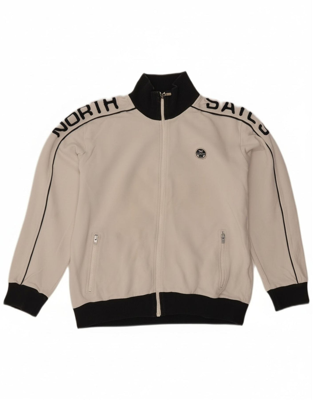 North Sails Mädchen-Trainingsanzug-Top-Jacke, 11–12 Jahre, weißes Farbblockdesign