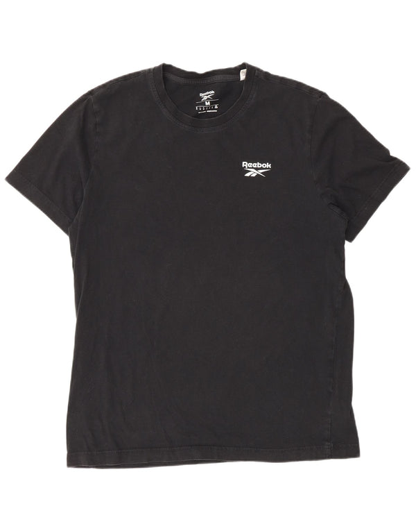 Reebok Herren T-Shirt Top Medium Schwarz Baumwolle
