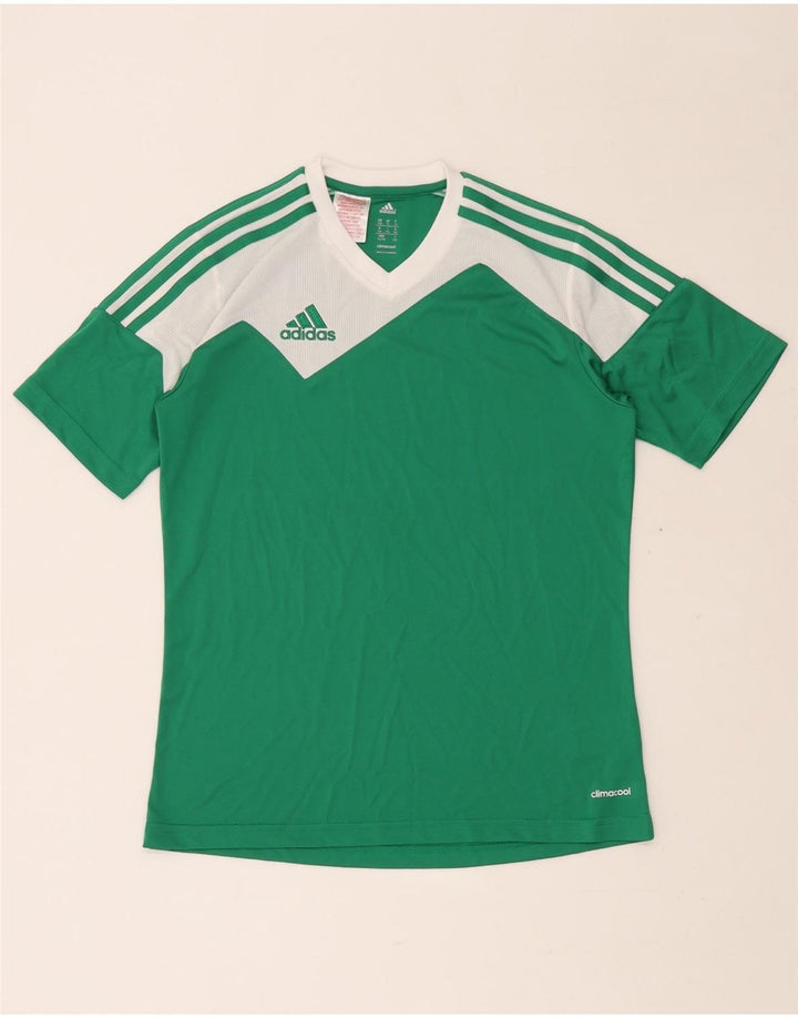 ADIDAS Jungen Climacool T-Shirt Top 13-14 Jahre XL Grün Farbblock