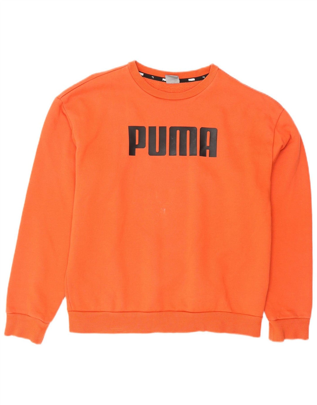 PUMA Damen Übergroßer Grafik-Sweatshirt-Pullover UK 10 Small Orange Baumwolle